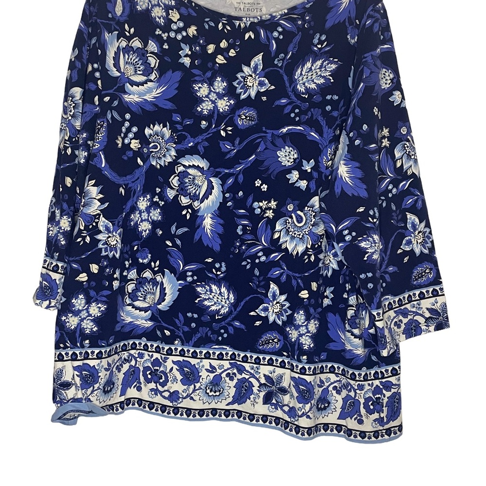 Talbots Blue Floral Women's Blouse